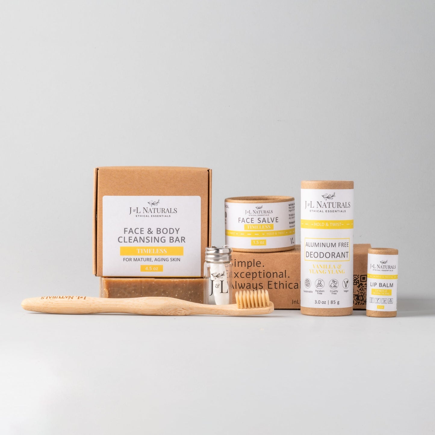 Close-up of the Simple Self-Care Timeless Kit's 