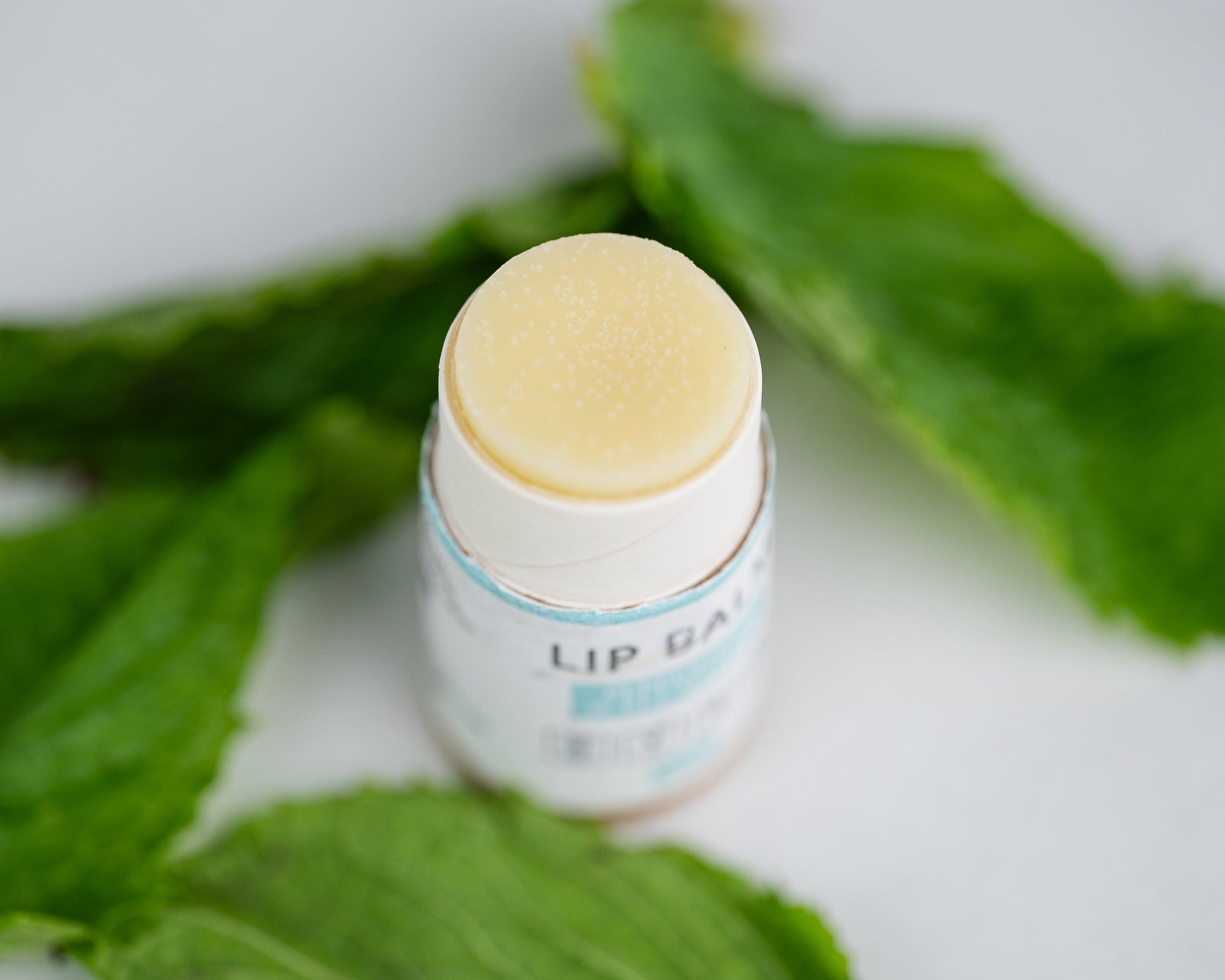 The Lip Balm with Cap opened showing texture