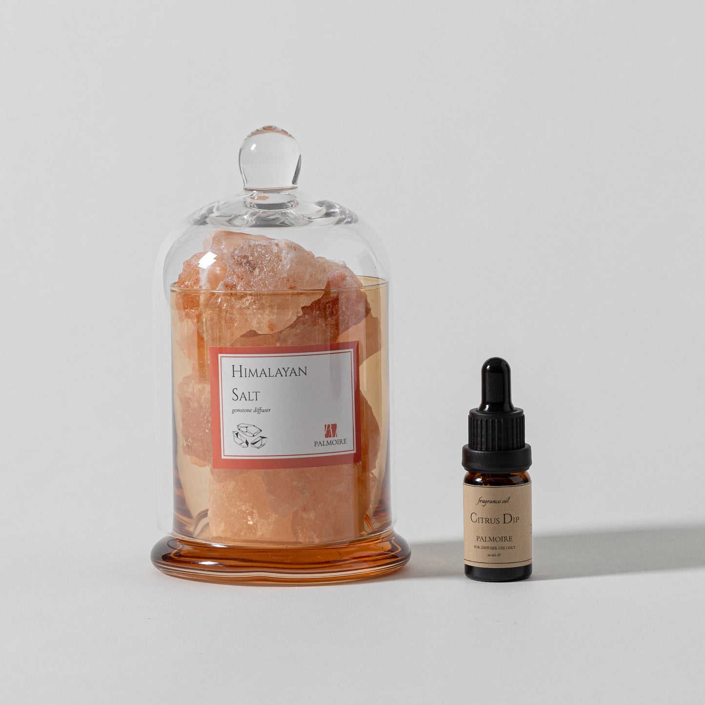 Himalayan Salt Gemstone Diffuser in a bright, well light studio with a white background