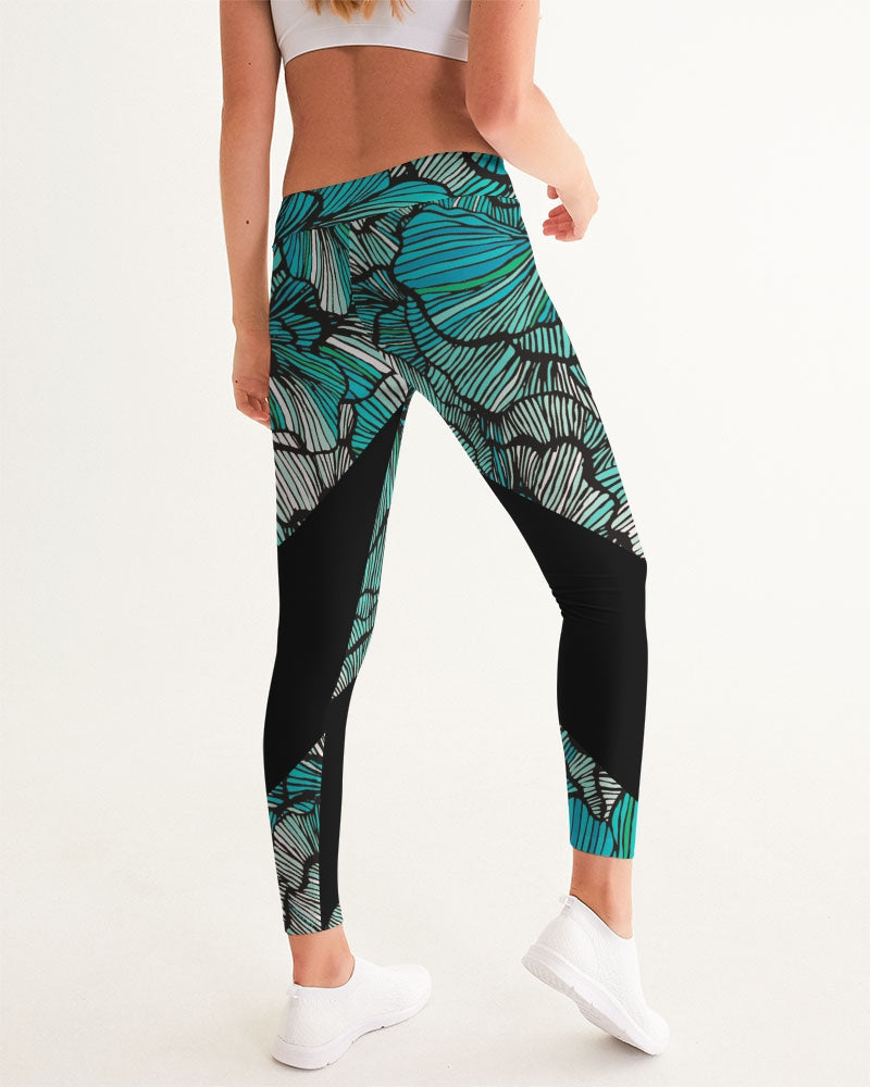 Sea Petal Swirls Yoga Pants showing back